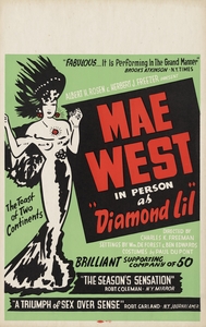 Mae West in person as ‘Diamond Lil’ 1951 Artcraft Lithograph Poster 1905–1970