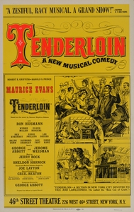 Tenderloin a new musical comedy 1961 Artcraft Lithograph Poster 1905–1970