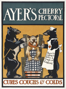 Vintage Ayers Cherry Pectoral Poster ca. 1890-1907 by Edward Penfield