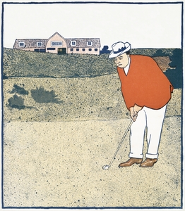Man playing Golf ca. 1890-1907  by Edward Penfield