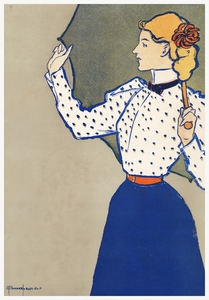 Woman holding umbrella 1897 by Edward Penfield