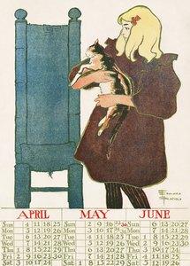 Vintage calendar 1897 by Edward Penfield