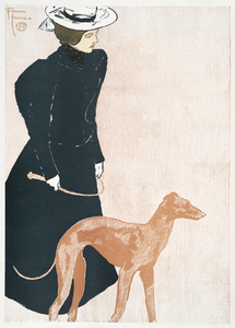 Woman with Greyhound 1897 by Edward Penfield
