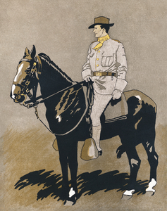 Soldier riding a horse 1898 by Edward Penfield