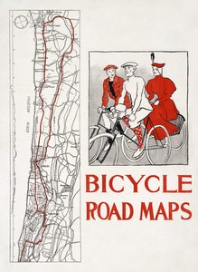 Bicycle road maps 1895 by Edward Penfield