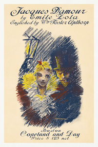 Jacques Damour 1896 poster of a man and a woman by Ethel Reed. 