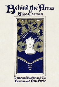 Behind the Arras 1895 vintage poster of a woman by Ethel Reed. 
