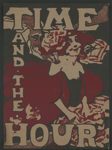 Poster shows Father Time with a young woman 1895 print by Ethel Reed.