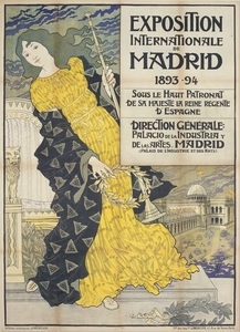 Exposition Internationale de Madrid 1893 Poster by Eugène Samuel Grasset