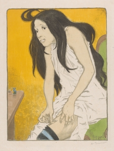 Morfineverslaafde vrouw 1897 Illustration by Eugène Samuel Grasset