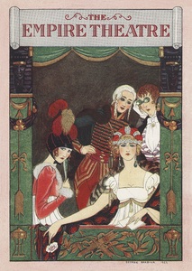 The Empire Theatre 1928 fashion illustration  by George Barbier.