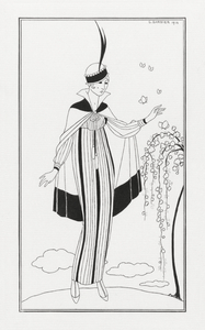 Costumes Parisiens 1914 fashion illustration  by George Barbier. 
