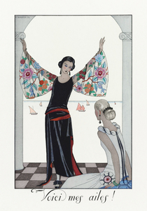 Voici mes ailes! 1923 fashion illustration  by George Barbier. 