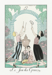 Le Jeu des Graces 1922 fashion illustration  by George Barbier. 