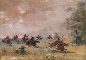 Comanche War Party Mounted On Wild Horses 1834-1837