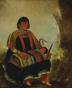 Jú-Ah-Kís-Gaw Woman With Her Child In a Cradle 1835
