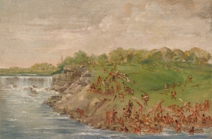 Ojibwa Portaging Around The Falls Of St. Anthony 1835-1836
