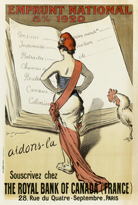 Souscrivez Chez The Royal Bank Of Canada France 1920 Posters by Georges Meunier