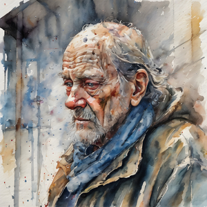 Watercolor I Have Nothing By Bruce Lazarus