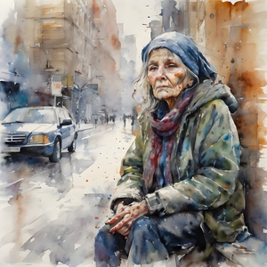Watercolor“Just Me” By Bruce Lazarus