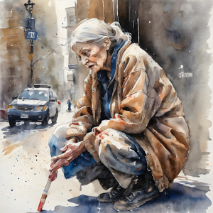 Watercolor  “Deliver Me“  By Bruce Lazarus