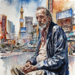 Watercolor “Oh Well By Bruce Lazarus