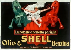 La Potente e perfetta pariglia Shell 1927 by Jean dYlen Poster