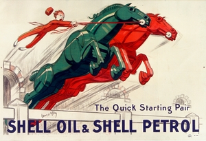 The Quick-starting pair Shell oil and Shell petrol 1930 by Jean dYlen Poster