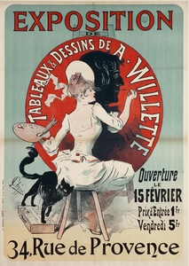 Exposition De Tableaux And Dessins De A. Willette 1888 Poster by Jules Chéret