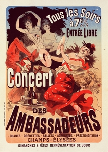 Concert Des Ambassadeurs 1899 Poster by Jules Chéret