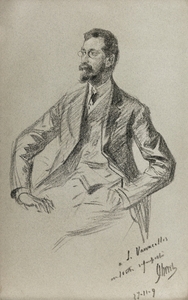Portrait of Louis Vauxcelles 1909 Drawings by Jules Chéret