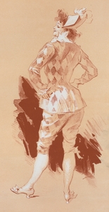 Dessin original pour la couverture des Maîtres de l’Affiche. 1896 Illustration by Jules Chéret