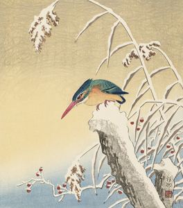 Kingfisher in the snow 1925-1936 by Ohara Koson 1877-1945