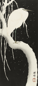Heron in snow 1925-1936 by Ohara Koson 1877-1945