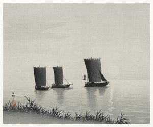 Fishing boats 1900 - 1936 by Ohara Koson 1877-1945.