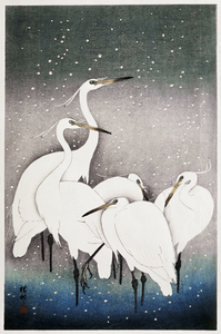 Group of Egrets 1925 - 1936 by Ohara Koson 1877-1945.