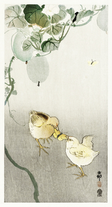Birds in rain 1900 - 1936 by Ohara Koson1877-1945.