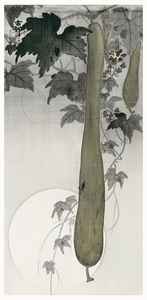 Wild cucumber and a full moon 1877-1945 by Ohara Koson 1877-1945.