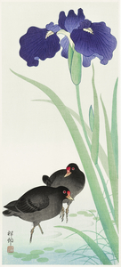 Waterhoots and iris 1925 - 1936 by Ohara Koson 1877-1945.