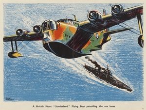 A British Short ‘Sunderland’ Flying Boat Patrolling the Sea Lanes