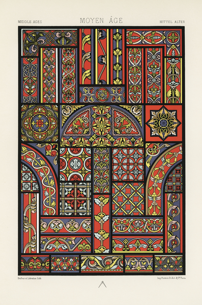 Middle-Ages pattern. 1888 edition Lornement Polychrome by Albert Racine 1825–1893. Print