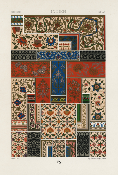 Indian pattern. 1888 edition Lornement Polychrome by Albert Racine 1825–1893. Print