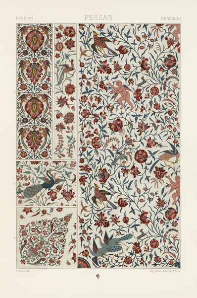 Persian pattern Lornement Polychrome 1888 by Albert Racinet 1825-1893. 1888 edition. Print