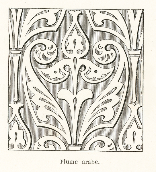 Arabic feather design. 1888 edition Lornement Polychrome by Albert Racine 1825–1893. Print
