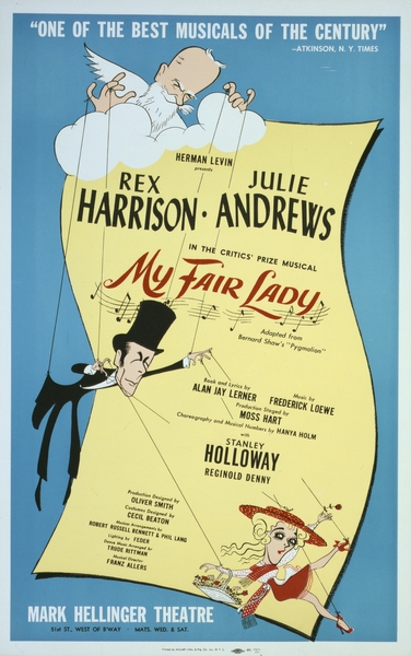 My fair lady 1956 Al Hirschfeld American 1903-2003 Artcraft Lithograph Poster Print