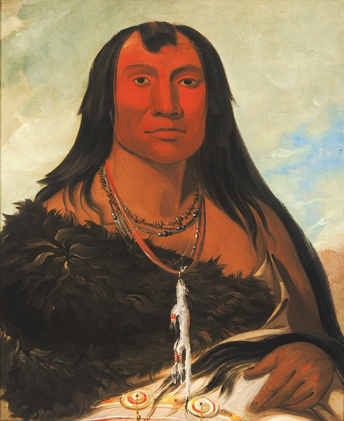 Cháh-Ee-Chópes Four Wolves a Chief In Mourning 1832 Print