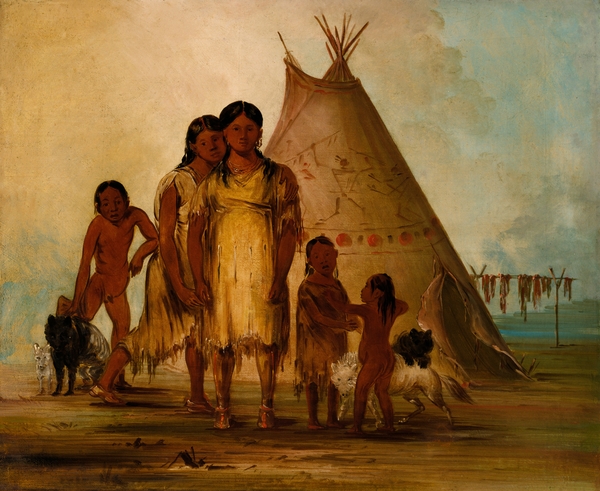 Two Comanche Girls 1834 Print