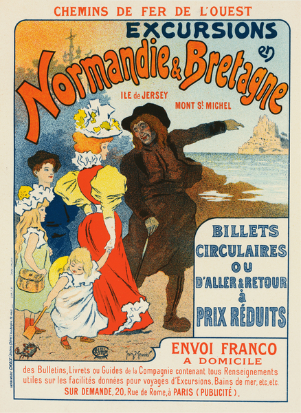 Excursions En Normandie Et Bretagne 1896 Posters by Georges Meunier Print