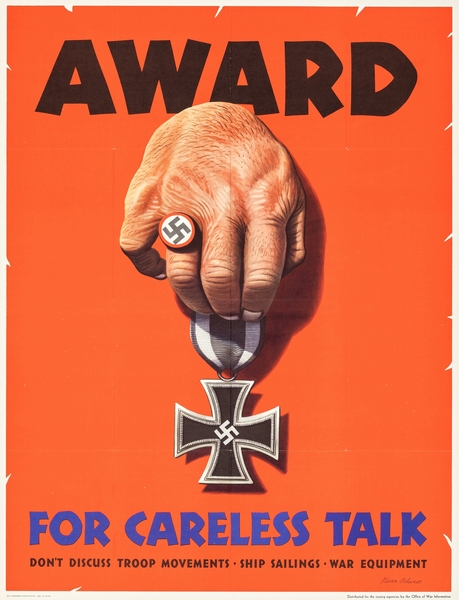 Award For Careless talk 1944  Print