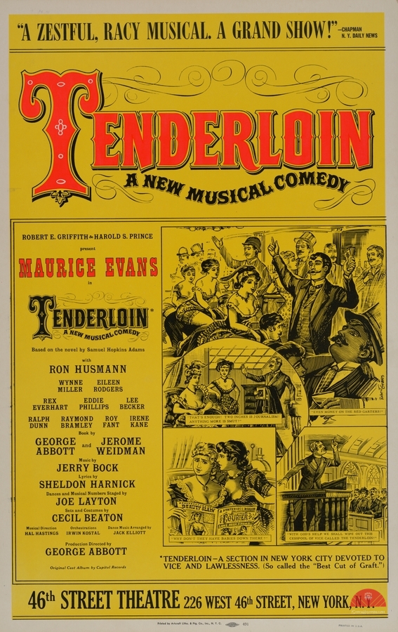 Tenderloin a new musical comedy 1961 Artcraft Lithograph Poster 1905–1970  Print